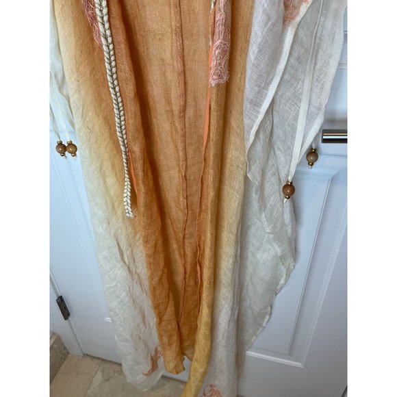 Orange and Cream Scarf Wrap - Picture 11 of 16